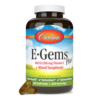 Thumbnail for Carlson - E-Gems Plus, Natural Vitamin E 400 IU, Supports a Healthy Heart, 250 soft gels