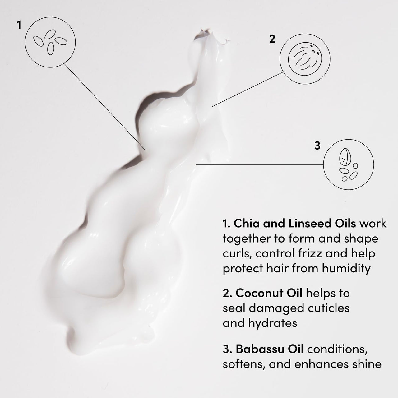 OUAI Curl Cream - Curl Defining Cream with Chia & Linseed Oil - Enhances Definition, Hydration & Shine - Tames Frizz & Protects from Humidity - Silicone-Free Curly Hair Products for Women (8 oz)
