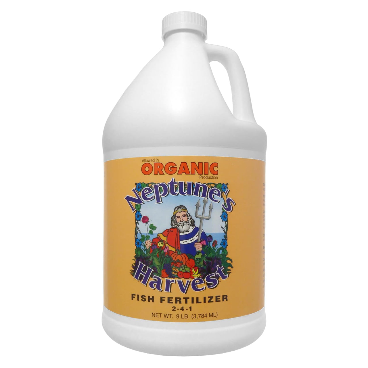 Neptune's Harvest Fish Fertilizer (2-4-1) - 1 Gallon Bottle - Organic Liquid Plant Fertilizer - Fish Hydrolysate for Vegetables, Flowers, Fruit, Trees, Grass - Indoor and Outdoor Plant Food