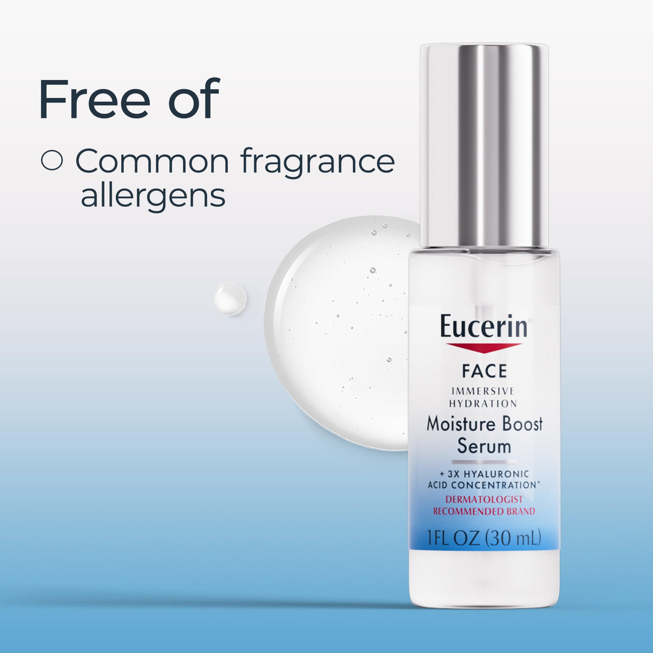 Eucerin Face Immersive Hydration Moisture Boost Face Serum, Skin Care Gifts for Mom, Ultra-Lightweight Hyaluronic Acid Serum Smooths Fine Lines and Wrinkles, 1 Fl Oz Bottle