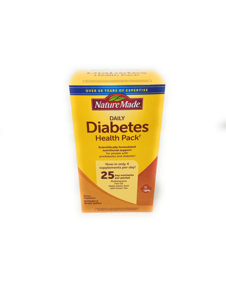 Nature Made Daily Diabetes Health Pack, Dietary Supplement for Nutritional Support, 60 Packets,Now in only 4 Supplements per Day,25 Key nutrients per Packet