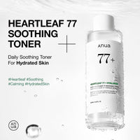 Thumbnail for Anua Heartleaf 77 Soothing Toner, Moisturizing & Calming Facial Toner for Glass Skin, Hyaluronic Acid, Lightweight Hydration for Sensitive Skin, Redness Relief, Korean Skincare, 8.45 fl.oz