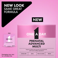 Thumbnail for One A Day Prenatal Advanced- Prenatal Vitamins with Folic Acid, Choline, DHA & Iron, Pregnancy Vitamins for Women to Support Baby’s Development, 60+60 Ct (120 Total Set) (Packaging May Vary)