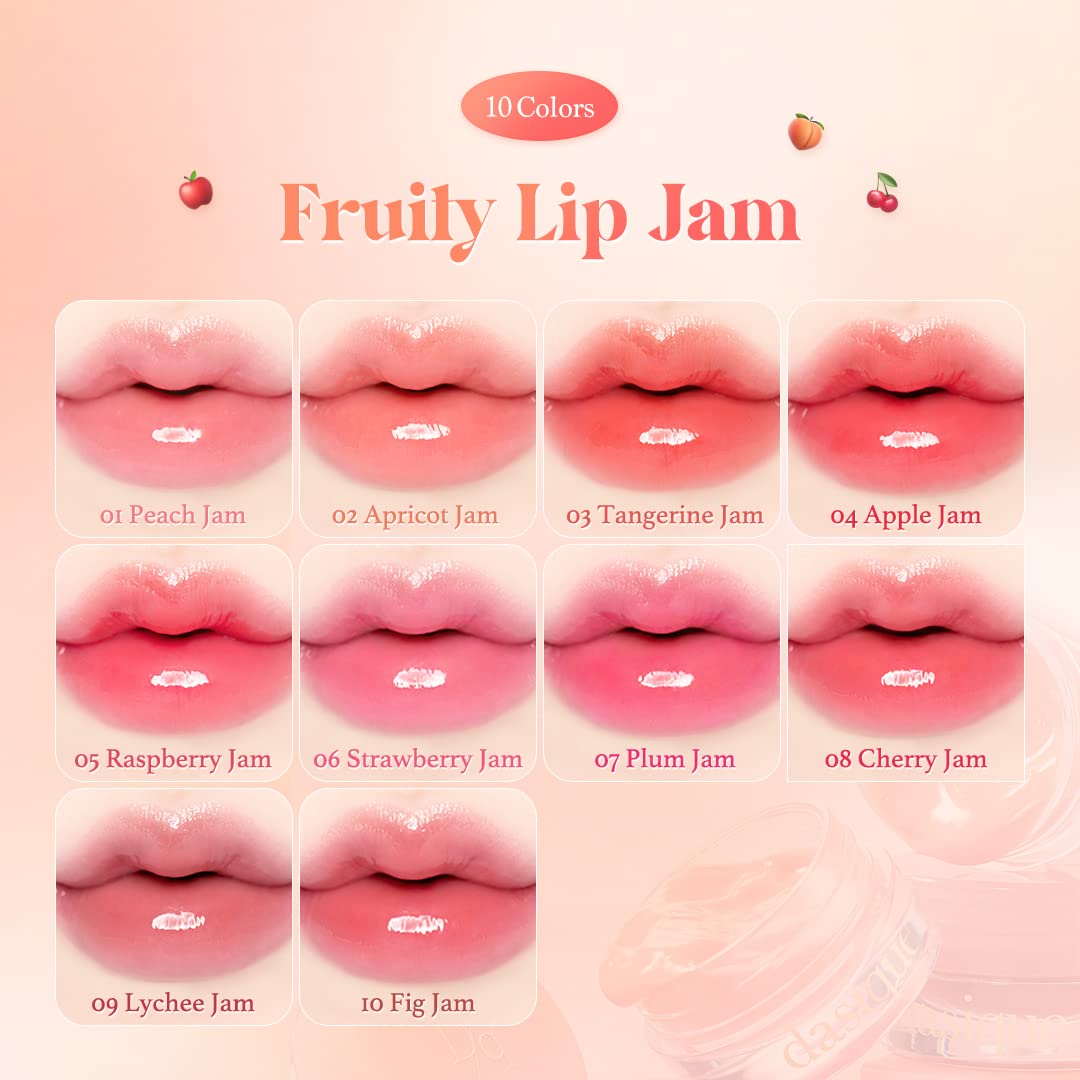 dasique Fruity Lip Jam #08 Cherry Jam | High-shine finish | Moisturizing | Vegan, Cruelty Free | Lip Balm