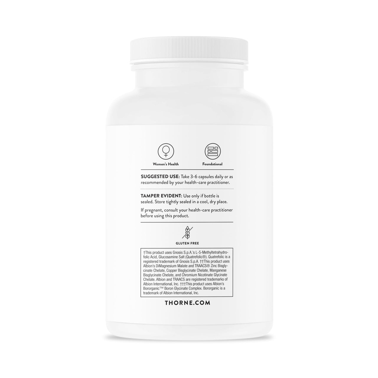 THORNE Women's Multi 50+ - Comprehensive Daily Multivitamin with Vitamins A, B6, B12, C, D, E, K, Zinc & More - Support Heart, Brain, Bone & Immune Health* - 180 Capsules