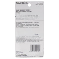 Thumbnail for COVERGIRL Easy Breezy Brow Micro-Fine and Define Pencil, Soft Brown, 0.03 Pound , Brown Eyebrow Pencil, No Sharpening Needed, Built in Spoolie, Safe for Sensitive Eyes, Removes Easily