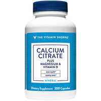 Thumbnail for Calcium Citrate+Magnesium&Vitamin D,Multi-Mineral Bone Health Supplement,Vitamin D Aids Absorption, Calcium 999mg, Magnesium 567mg, Vitamin D 612IU per Daily dose (300 Capsules) by The Vitamin Shoppe