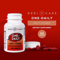 Thumbnail for GeriCare One-Daily Multi-Vitamin Tablet, 100 Count Adult Multivitamin Supplement | Easy-to-Take Dietary Supplement with Vitamins A, C, D3, B, Calcium| Vitamin & Mineral Complex (2 Pack)