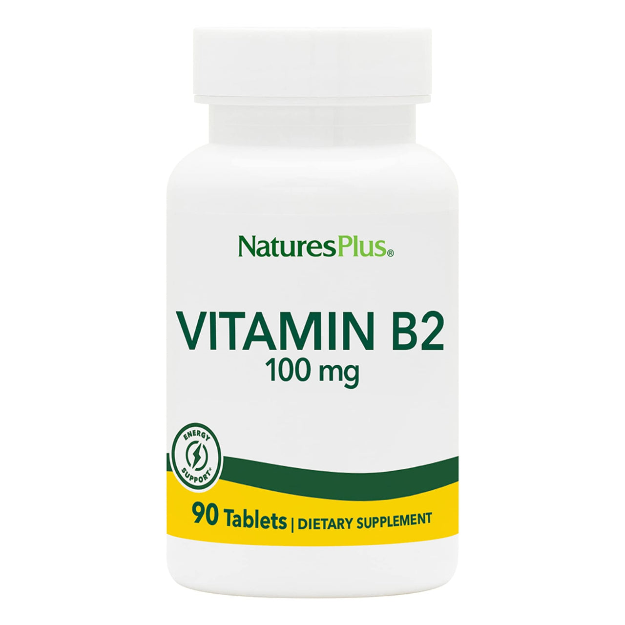 NaturesPlus Vitamin B2 100 mg - 90 Tablets - Supports Energy, Immune Health & Vibrant Hair, Skin, and Nails - Antioxidant Protection - Vegetarian, Gluten Free - 90 Servings