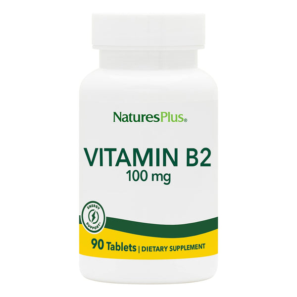 NaturesPlus Vitamin B2 100 mg - 90 Tablets - Supports Energy, Immune Health & Vibrant Hair, Skin, and Nails - Antioxidant Protection - Vegetarian, Gluten Free - 90 Servings