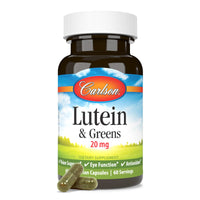 Thumbnail for Carlson - Lutein & Greens, 20 mg, Vision Support & Eye Function, Antioxidant, 60 Vegetarian Capsules
