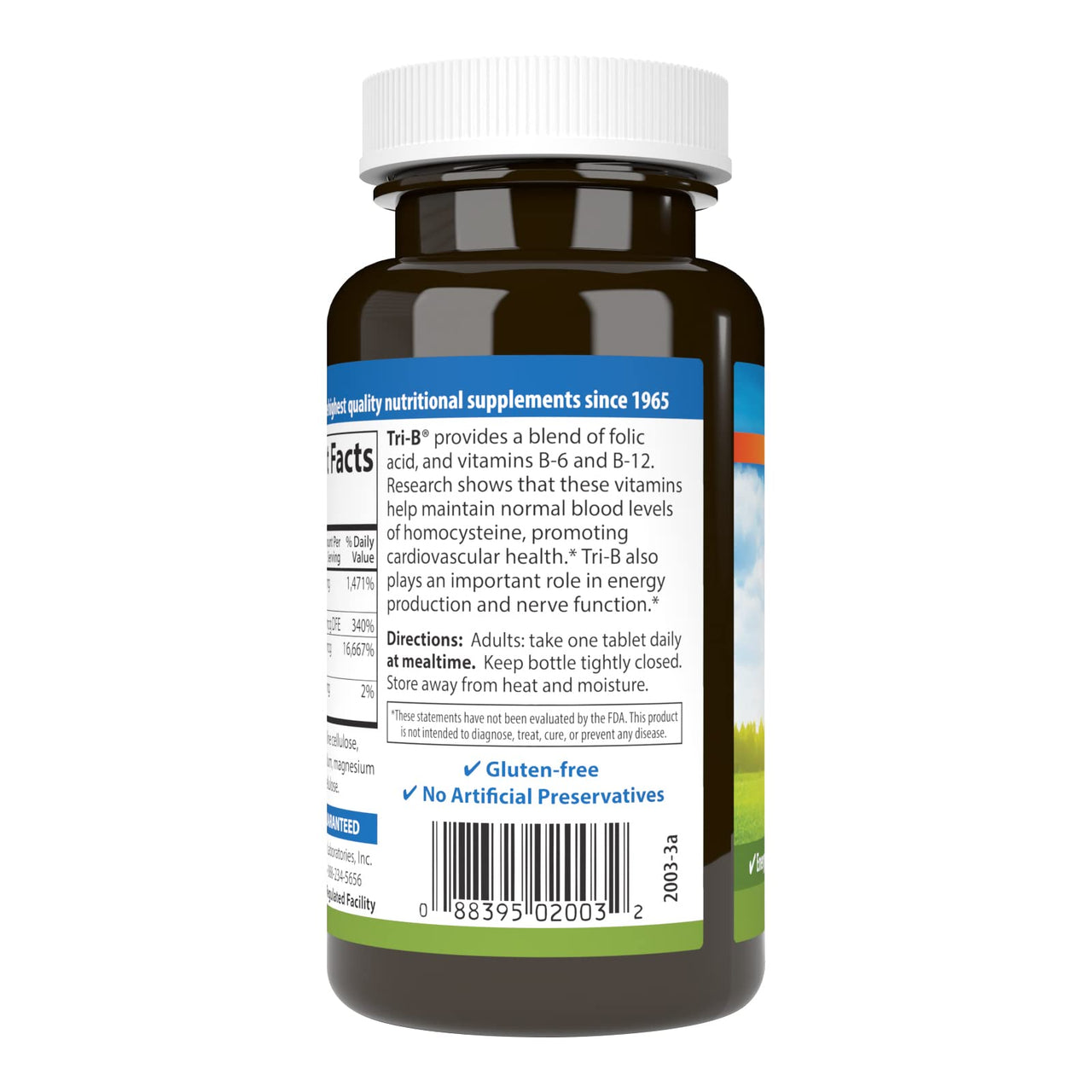 Carlson - Tri-B, Vitamin B Complex, 25 mg Vitamin B-6, 400 mcg Vitamin B-12, Folic Acid Energy Pills, Promote Cardiovascular Health, B Complex Vitamins, B12 Supplement, B Vitamin Complex, 360 Tablets