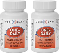 Thumbnail for GeriCare One-Daily Multi-Vitamin Tablet, 100 Count Adult Multivitamin Supplement | Easy-to-Take Dietary Supplement with Vitamins A, C, D3, B, Calcium| Vitamin & Mineral Complex (2 Pack)