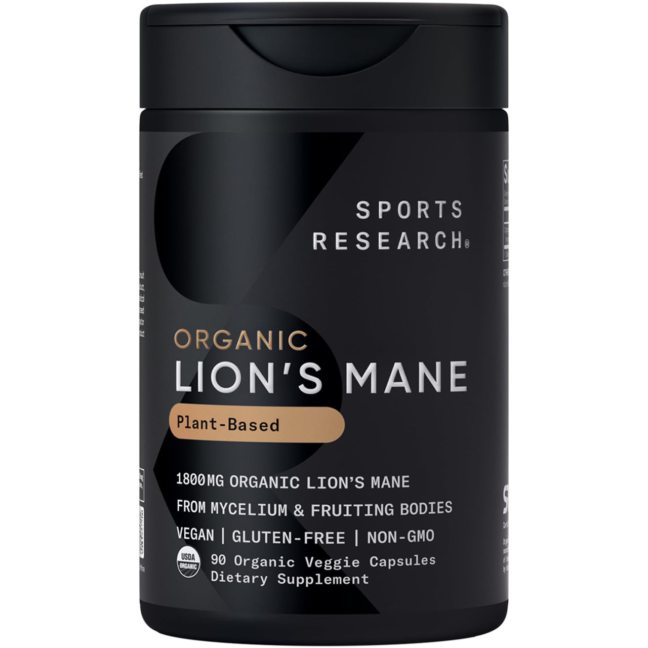 Sports Research® Cognitive Support Pack - Organic Lion's Mane Mushroom Supplement 1800mg + Vitamin D3 + K2 w/Coconut Oil - Vegan Vitamin D 5000iu + Omega-3 Fish Oil 1250