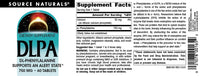 Thumbnail for Source Naturals DLPA DL-Phenylalanine* - 750 mg - 60 Tablets