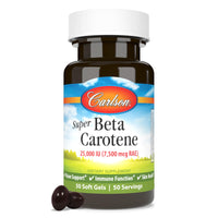 Thumbnail for Carlson Laboratories Super Beta Carotene-25,000 IU (7,500 mcg RAE) 50 Softgel