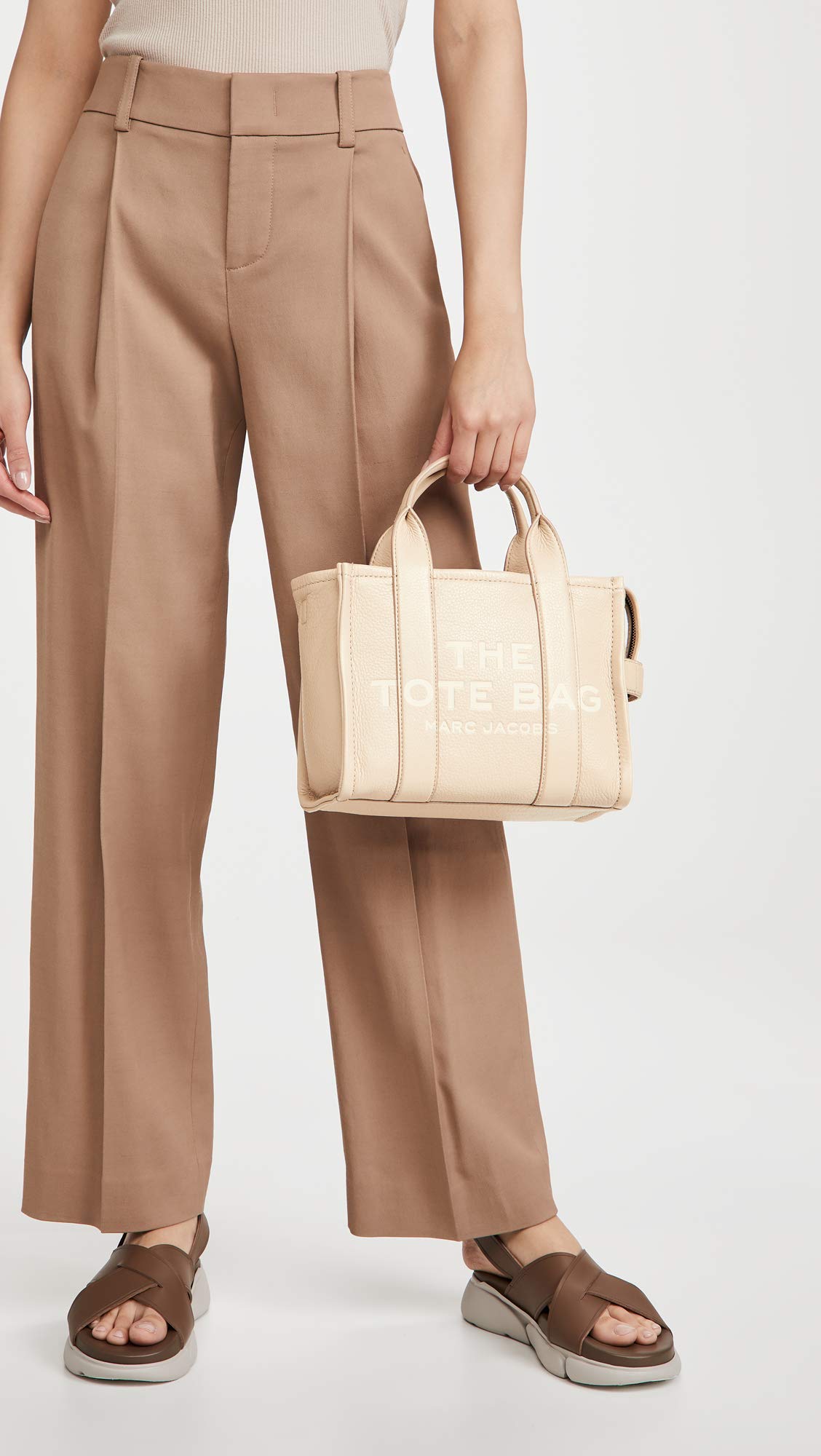 Marc Jacobs Women's The Leather Small Tote Bag, Twine, Tan, One Size
