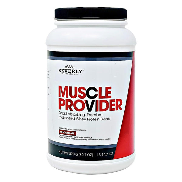 Beverly International Muscle Provider, 28 Servings, Chocolate. Super-Fast-Absorbing Whey Protein Powder for Recovery, Lean Muscle. Fills Your Muscles, not Your Stomach. Tastes Like ice Cream