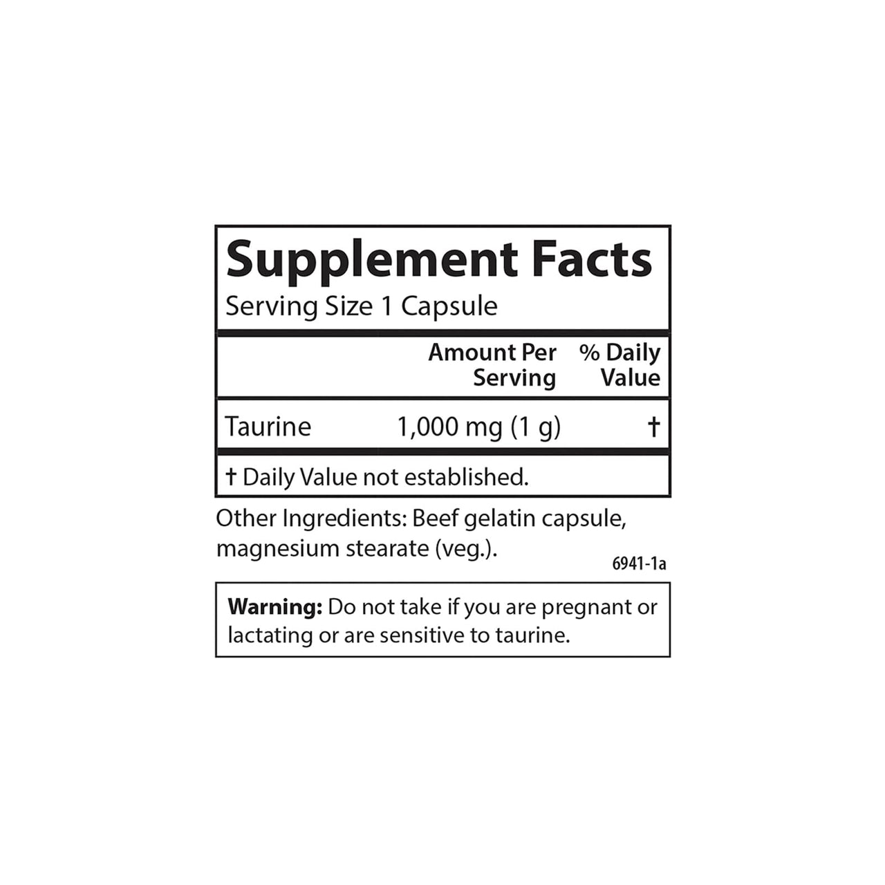 Carlson - Taurine, Free-Form Amino Acid, Support, Nerve Health & Muscle Function, 300 Capsules