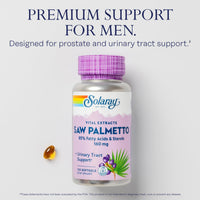 Thumbnail for SOLARAY Saw Palmetto Extract - Prostate Health and Urinary Tract Support - 136 mg Fatty Acids and Sterols - Lab Verified, 60-Day Money-Back Guarantee (120 Servings, 120 Softgels)