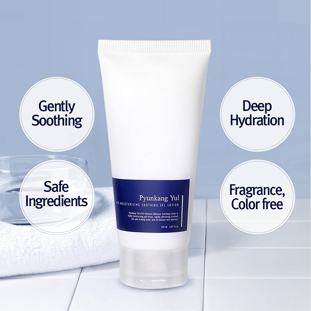 Pyunkang Yul ATO Deep Moisturizing Soothing Gel Lotion - Baby Gel Moisturizer Soothes Irritated Baby Skin, Natural Ingredients Hyaluronic Acids, Ceramide Lotion, Making Moisture Barrier 5.07 Fl Oz