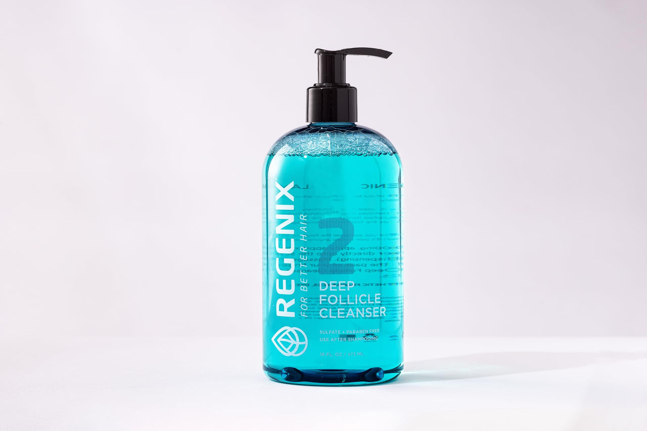 Regenix Deep Follicle Cleanser for Hair Thinning, Dandruff & Itchy Scalp, Removes Debris, Ultimate Scalp Detox, Use 3x a Week, 16 Fl Oz