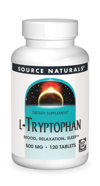 Thumbnail for Source Naturals L-Tryptophan, for Mood, Relaxation, and Sleep*, 500mg - 120 Tablets