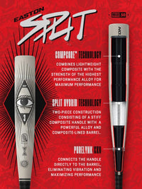 Thumbnail for Easton | 2025 | Split Baseball Bat | BBCOR | 2 5/8' Barrel | 34' | -3