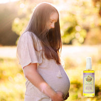 Thumbnail for Badger Pregnant Belly Oil, Organic Stretch Mark Oil Soothes & Prevents Stretch Marks, Vegan Hypoallergenic Non-Greasy w/Jojoba, Coconut, Rose & Vanilla, 4 fl oz Glass Bottle