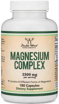 Thumbnail for Magnesium Complex Supplement 180 Capsules (426mg Elemental Magnesium Provided by 2,300mg of Eight Different Forms of Magnesium) MAG-8 Provides 100% Daily Recommended Value of Magnesium by Double Wood