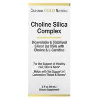 Thumbnail for California Gold Nutrition Choline Silica Complex, Bioavailable & Stabilized Silicon with Choline & L-Carnitine, 2 fl oz (59 ml)