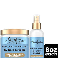 Thumbnail for SheaMoisture Manuka Honey & Yogurt Multi-Action Leave-in Conditioner + Protein Power Treatment for Hair Repair, Frizz Control, 8 Oz Ea, for Curly, Damaged Hair