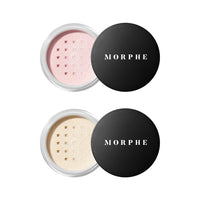 Thumbnail for Morphe Totally Set Mini Brighten & Set Setting Powder Duo - Lightweight, Talc-Free Powder for Face Makeup Natural Finish - Minimizes Shine for Up to 24HR - Translucent (2 Count)