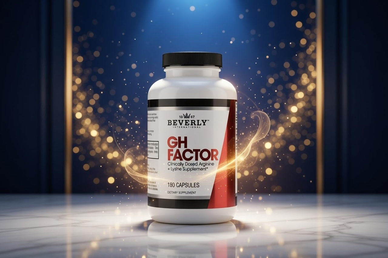 Beverly International GH Factor, 180 Capsules. Raise Levels by Up to 8-Fold. Clinically Dosed Arginine + Lysine Supplement. P.M. Growth Promoter for Men & Women. Revitalize Your Physique.