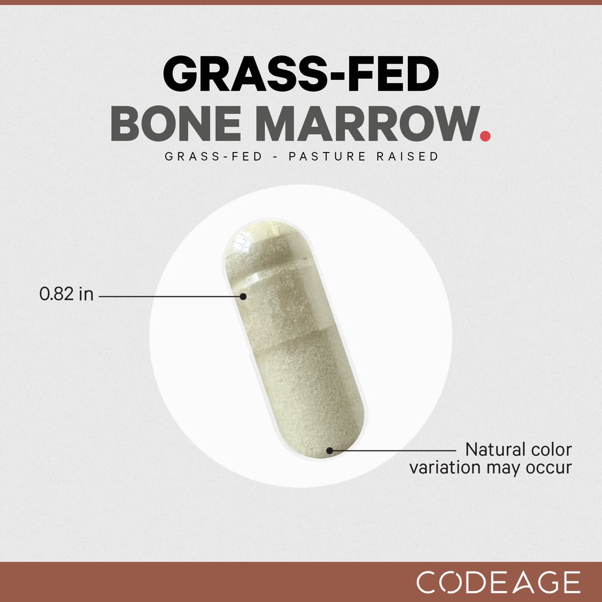 Codeage Grass-Fed Bone Marrow Supplement – Freeze-Dried, Non-Defatted Beef Bone Matrix & Cartilage – 1500mg per Serving, 180 Capsules