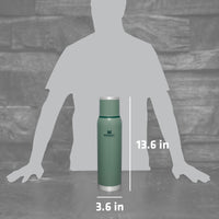 Thumbnail for Stanley Adventure-To-Go Vacuum Bottle 1.4 qt Wide Mouth with Leakproof Cup Lid Keep Drinks Hot or Cold Packable for Travel Insulated Stainless Steel Thermal Bottle BPA-Free Hammertone Green
