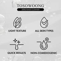 Thumbnail for TOSOWOONG Zero Black Cleaner, Blackhead Remover with Salicylic Acid, Witch Hazel and Charcoal, Exfoliating Face Wash, Sebum Softener and Chemical Peel for Face, Korean Skin Care, 50ml, 1.69 fl. oz.