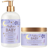 Thumbnail for SheaMoisture Baby Essentials, Nighttime Shampoo & Bath Milk + Deep Conditioner, Manuka Honey & Lavender, Pediatrician-Tested, Hypoallergenic, Tear-Free