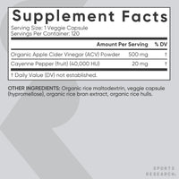 Thumbnail for Sports Research® Blood Control Pack - Organic Apple Cider Vinegar 500mg w/Cayenne Pepper and Plant-Based Berberine HCL 1000mg