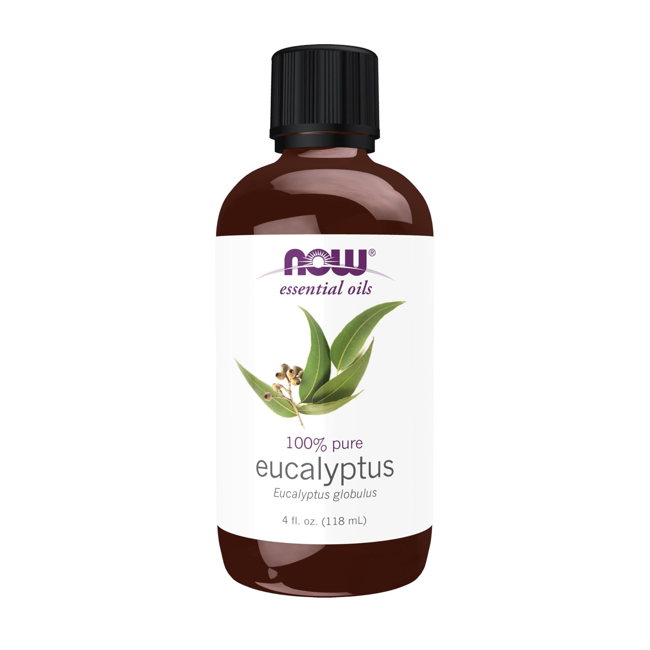 NOW Essential Oils, Eucalyptus Oil, Clarifying Aromatherapy Scent, Steam Distilled, 100% Pure, Vegan, Child Resistant Cap, 4-Ounce