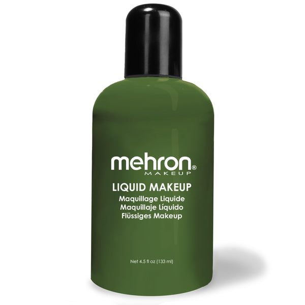 Mehron Makeup Liquid Makeup | Face Paint and Body Paint Perfect for Halloween, Cosplay I Air Brush Compatible 4.5 oz (133 ml) (GREEN)