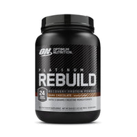 Thumbnail for Optimum Nutrition Platinum Rebuild, Premium Platinum Blend Protein Powder with Creatine Monohydrate, Dark Chocolate, 20 Servings