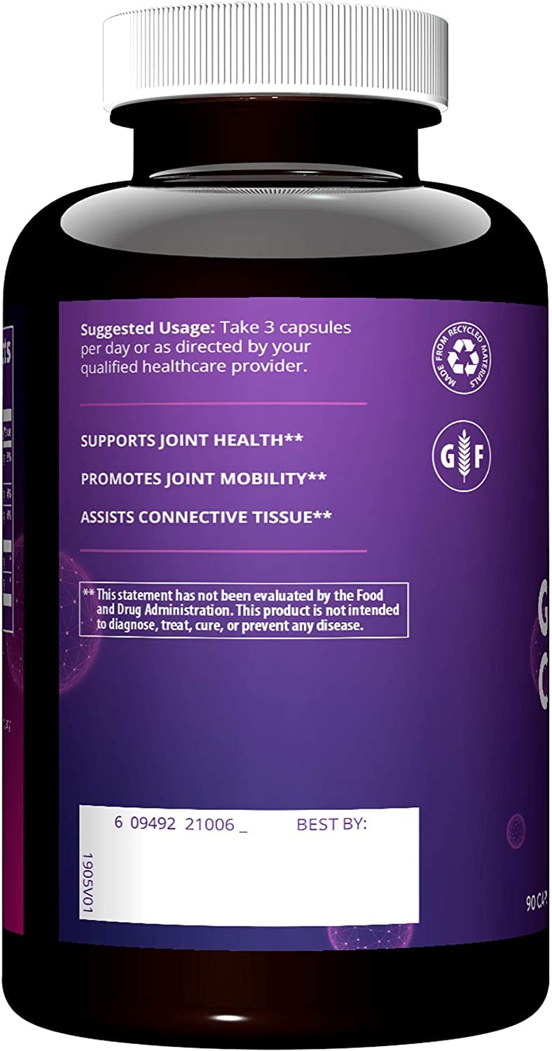 MRM Glucosamine 1500mg & Chondroitin Sulfate 1200mg - Triple Strength Support Supplement for Cartilage Health, Mobility, and Adult Nutritional Support, for Women & Men, Gluten-Free - 30 Servings