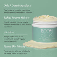 Thumbnail for Boomsilk ® Face Moisturizer Cream, Rejuvenating Face Lotion & Facial Moisturizer for Mature Skin with Olive Oil, Beeswax & Honey, Hydrating Body Lotion for Women, Boom Beauty by Cindy Joseph, 4 oz