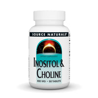 Thumbnail for Source Naturals Inositol & Choline 800 mg Supports Healthy Nerve Function - 50 Tablets