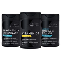 Thumbnail for Sports Research® Multivitamin Pack - High Potency Vitamin D3 5000 IU (360 Liquid Softgels), Magnesium Glycinate 160mg (90 Capsules), and Alaskan Omega-3 Fish Oil 1250mg (90 Softgels)