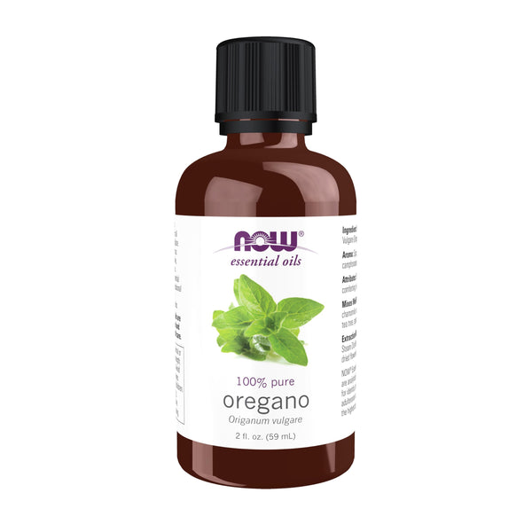 NOW Essential Oils, Oregano Oil, Comforting Aromatherapy Scent, Steam Distilled, 100% Pure, Vegan, Child Resistant Cap, 2-Ounce