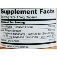 Thumbnail for NOW Foods - Glutathione Cellular Antioxidant 500 mg. - 60 Vegetarian Capsules