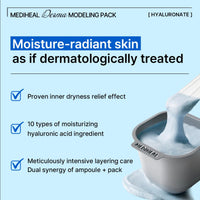 Thumbnail for Mediheal Derma Modeling Pack (Hyaluronate) - Deep Hydrating For Moist Skin - Easy DIY Home Spa Kits, Hydrating Icy Jelly Mask For Skin Refreshment