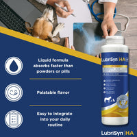 Thumbnail for LubriSynHA Hyaluronic Acid with MSM Hip & Joint Care Supplement for Dogs, Cats & Horses – Liquid Oral HA for Pets – Joint Support Promotes Mobility, Flexibility, Cartilage Health & Comfort – 16oz